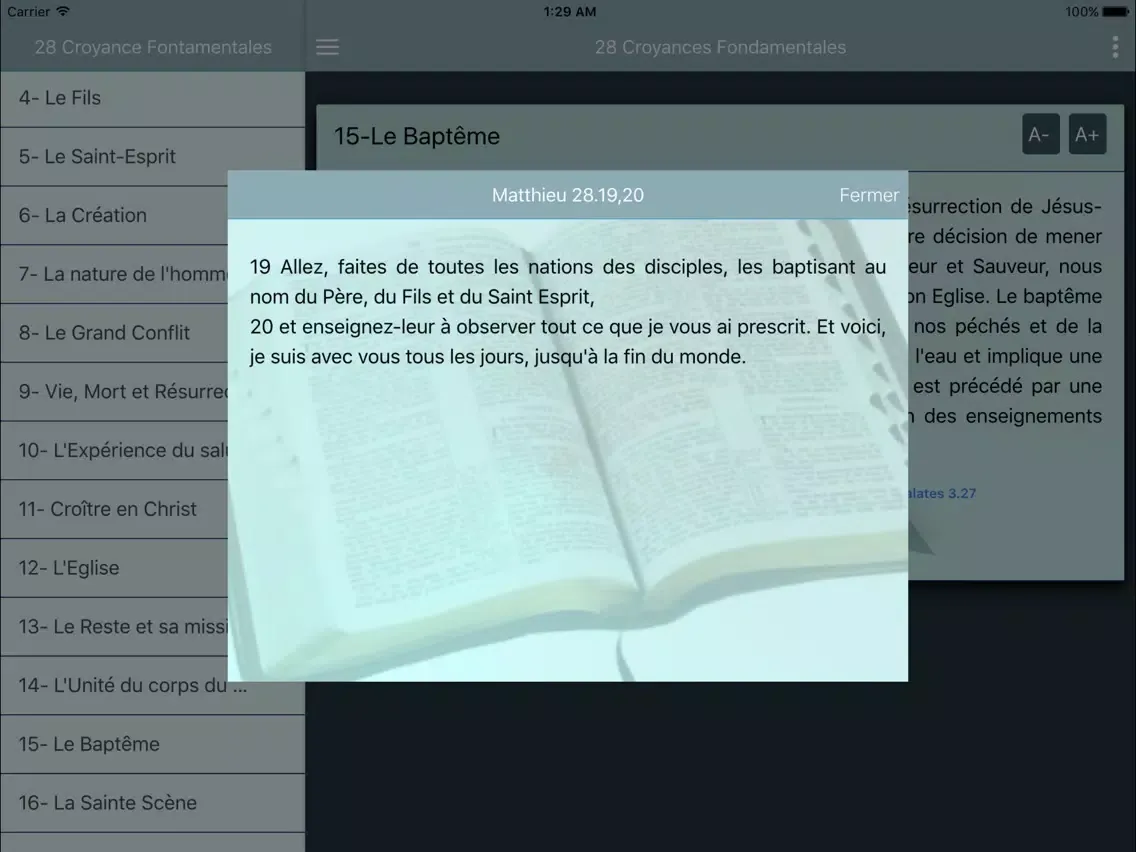 Capturas de tela do 28 Croyances Fondamentales Adventiste iPad 