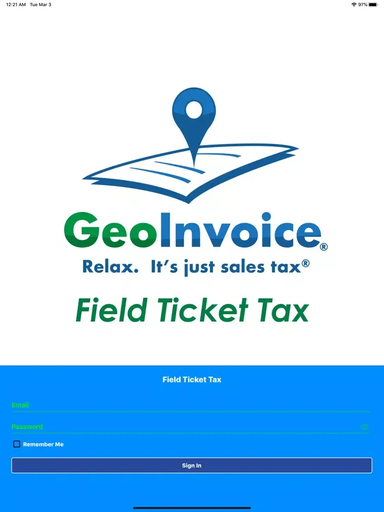 Field Ticket Tax iPad  Screenshots