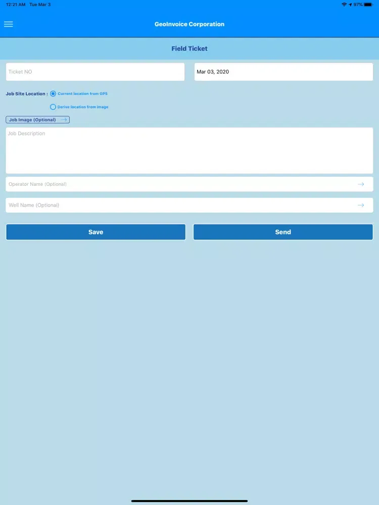 Field Ticket Tax iPad  Screenshots