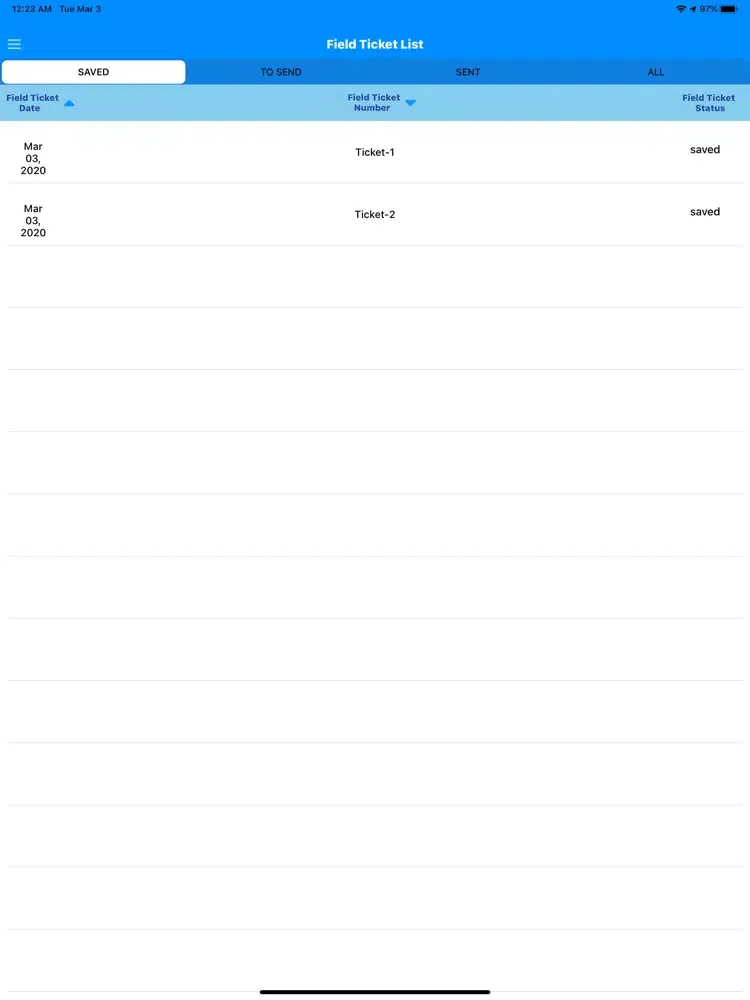 Field Ticket Tax iPad  Screenshots