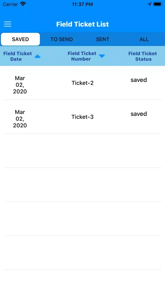 Field Ticket Tax Screenshots