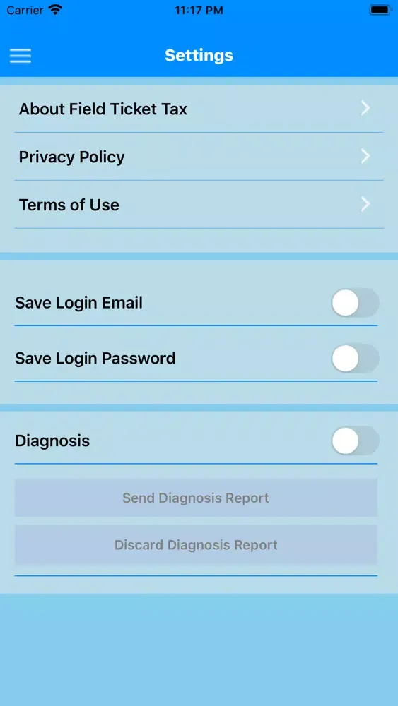 Field Ticket Tax Screenshots