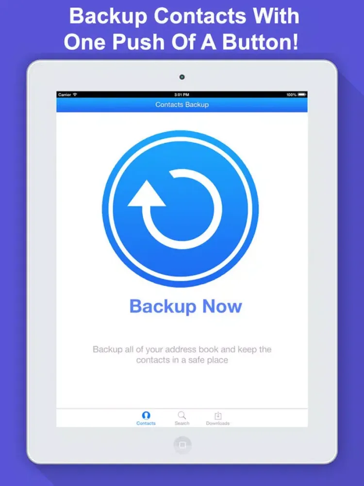 Addressbook Contacts Backup & Install One Touch iPad  Screenshots