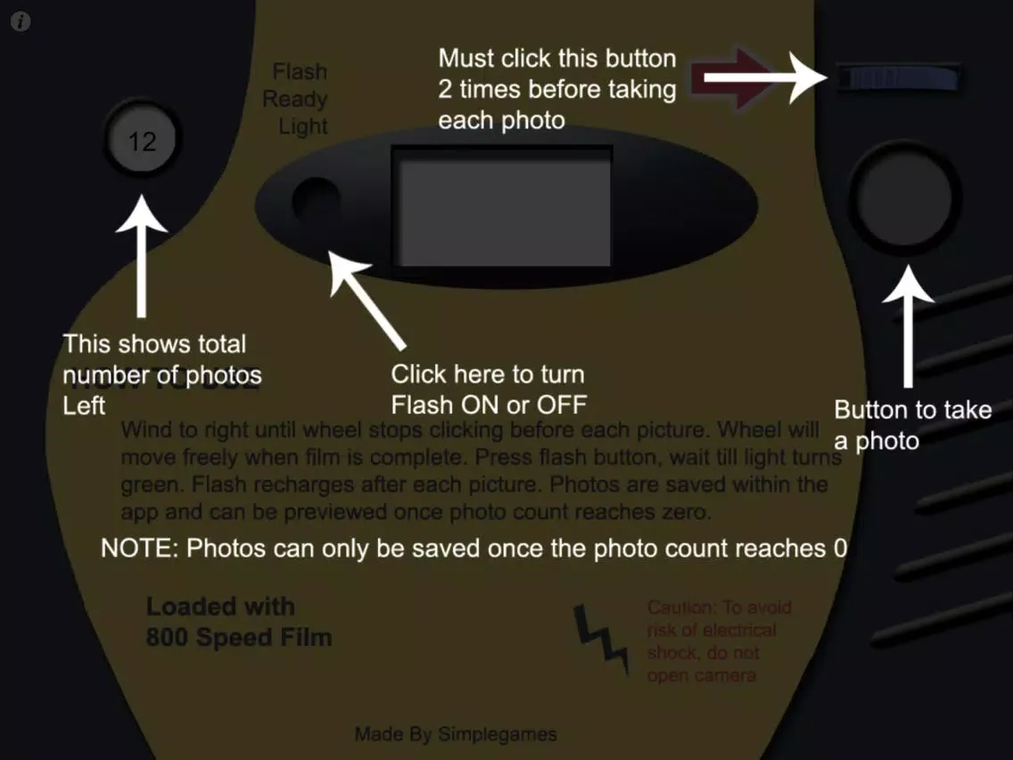 Dispokam - A Disposable Camera iPad  Screenshots