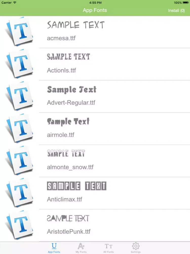 ALLFONTS - Install Any & All New Custom Fonts iPad 应用截图