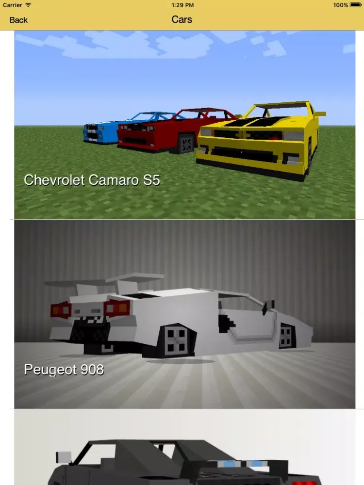 Cars Mod for Minecraft PC Ferrari Edition + Vehicles & Racing Car Driver Skins iPad  স্ক্রিনশট