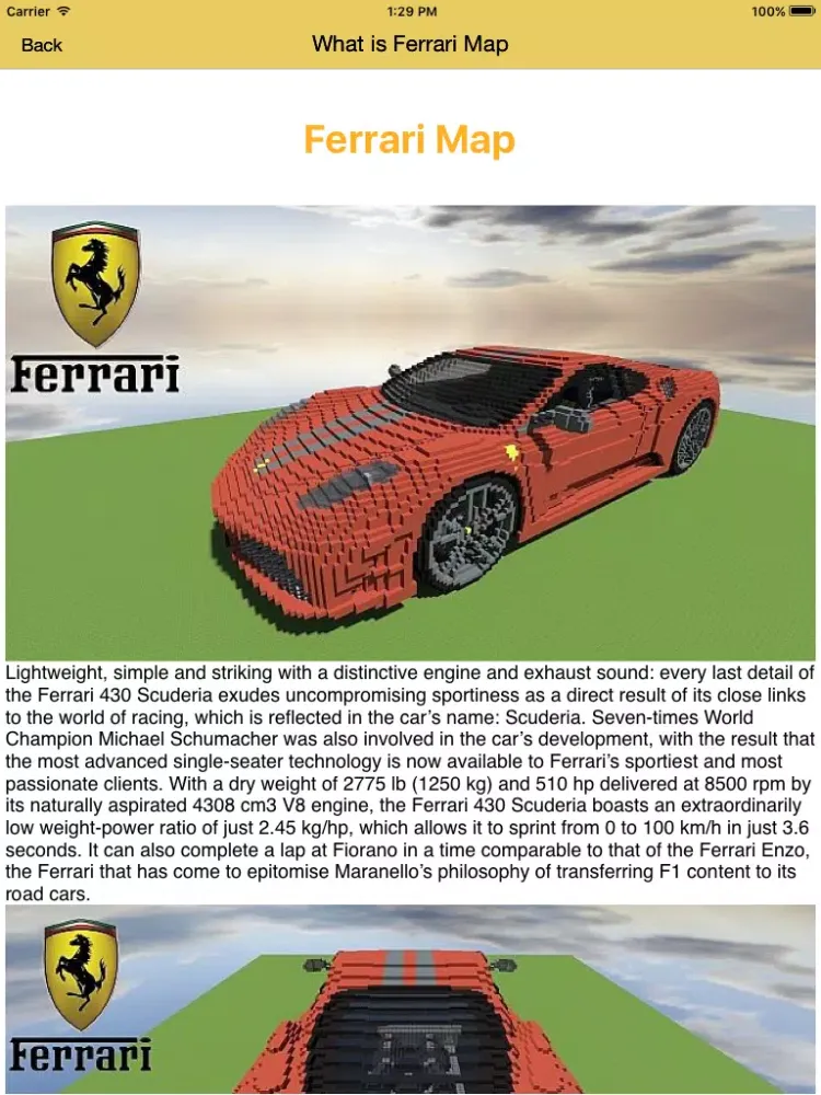 Cars Mod for Minecraft PC Ferrari Edition + Vehicles & Racing Car Driver Skins iPad  স্ক্রিনশট