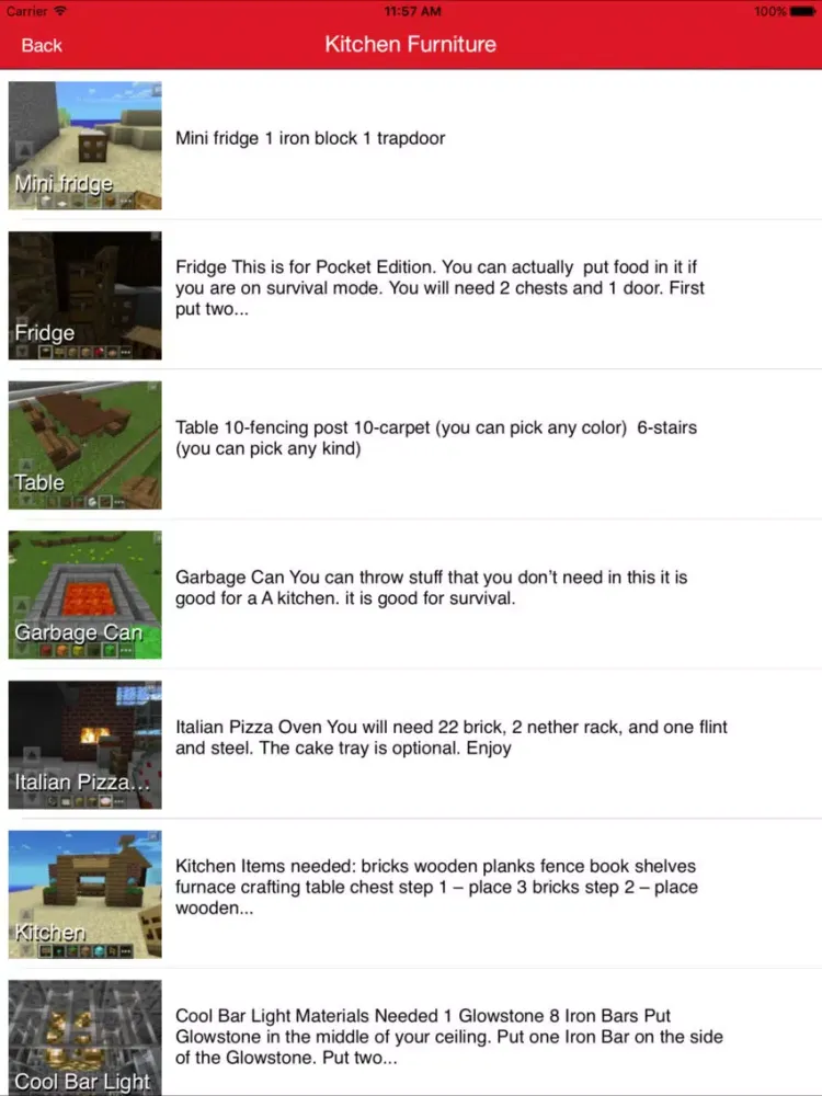 Furniture Addon For Minecraft PE One Touch Install iPad  Ekran Görüntüleri
