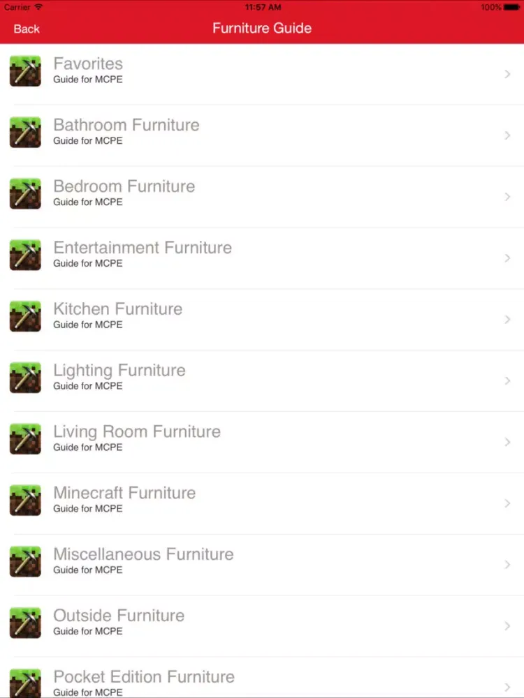 Furniture Addon For Minecraft PE One Touch Install iPad  Ekran Görüntüleri