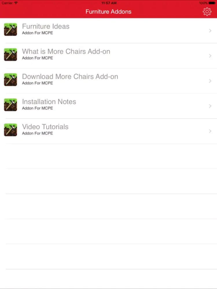 Furniture Addon For Minecraft PE One Touch Install iPad  Ekran Görüntüleri
