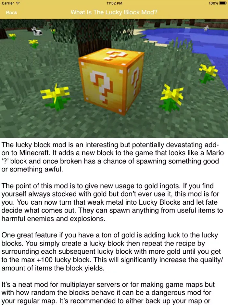 Screenshot di Lucky Block Mod for Minecraft with Multiplayer Servers, Maps, Seeds & Mods iPad 
