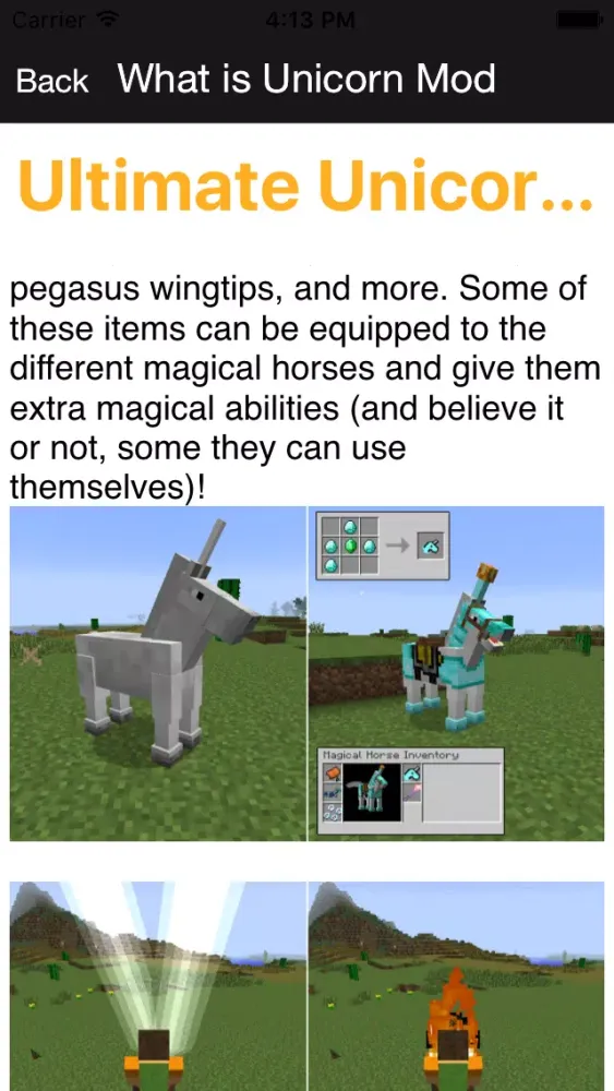Ultimate Unicorn Pegasus Mod - Flying Horse Mod for Minecraft PC Guide स्क्रीनशॉट