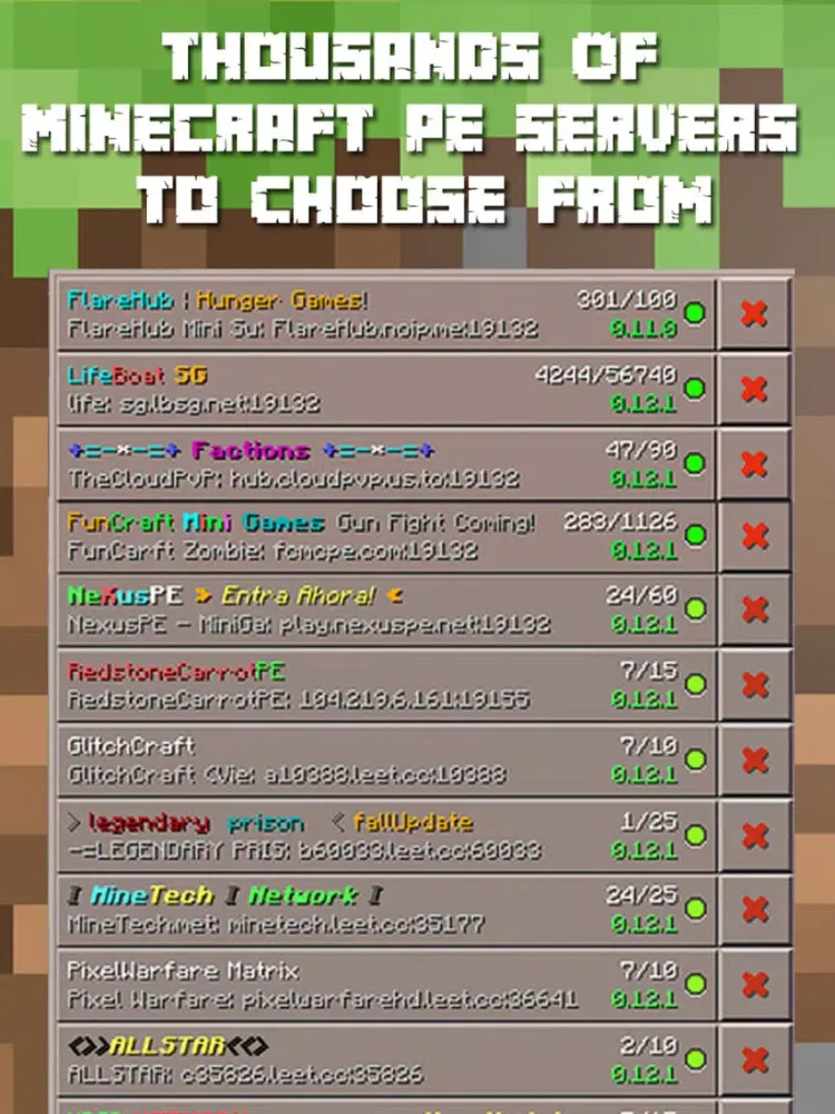Скриншоты Multiplayer Servers for Minecraft Pocket Edition + iPad 