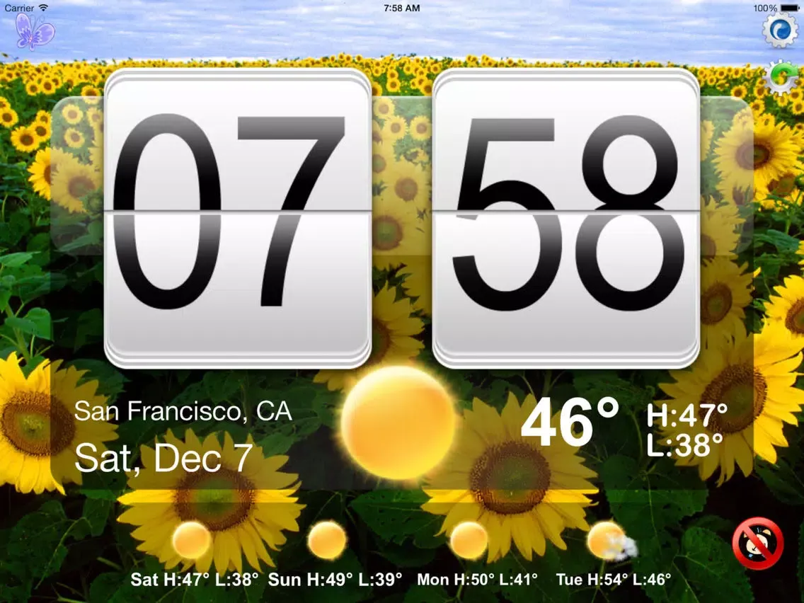 Nightstand Alarm Clock With Natural Pics & Sounds iPad  Screenshots