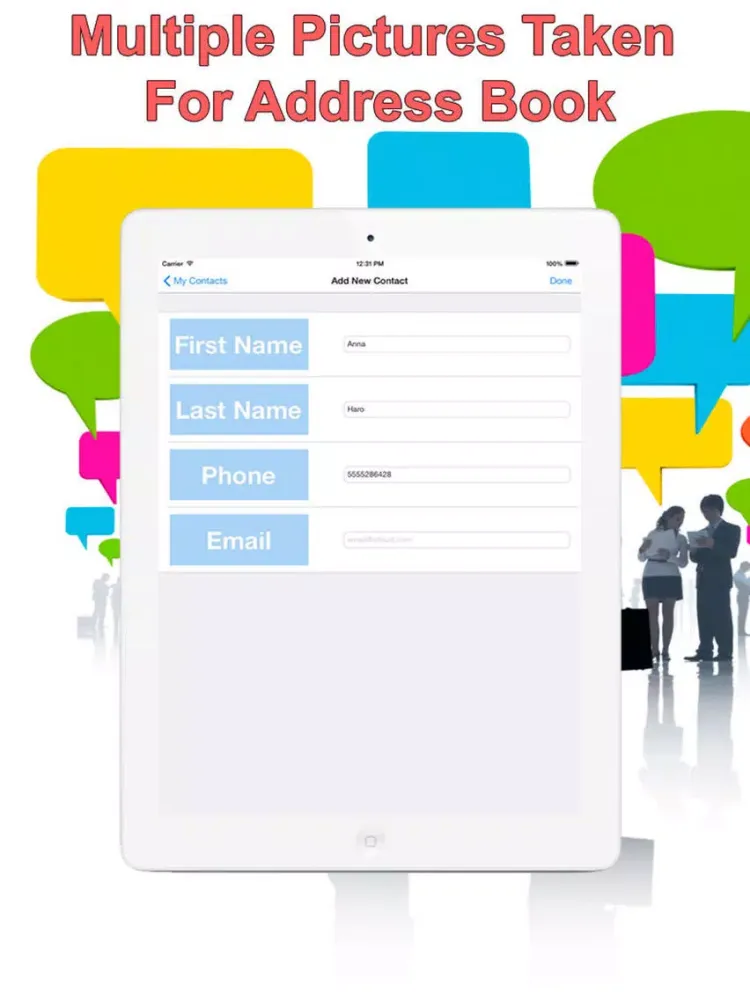 Addressbook Pro with Auto Photo To Contacts iPad  スクリーンショット