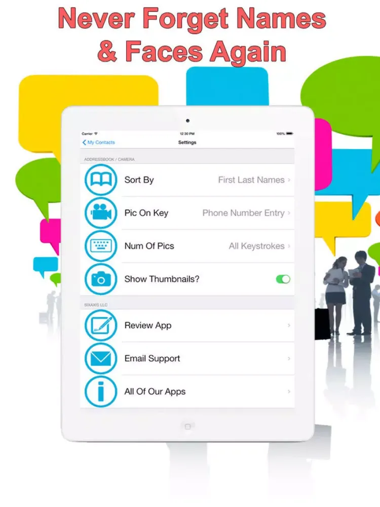 Addressbook Pro with Auto Photo To Contacts iPad  スクリーンショット