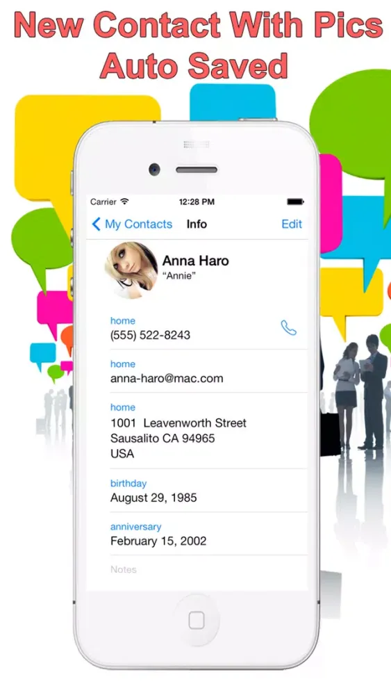 Addressbook Pro with Auto Photo To Contacts スクリーンショット