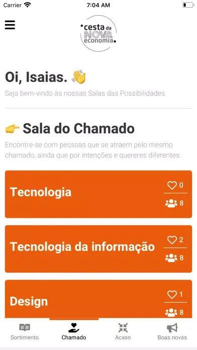 Capturas de tela do Cesta da Nova Economia