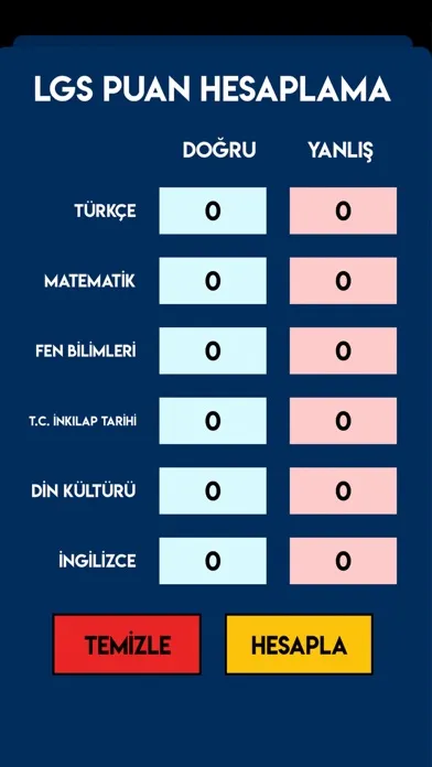 Capturas de pantalla de LGS Puan Hesaplama