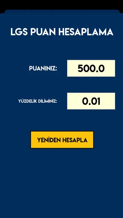 Capturas de pantalla de LGS Puan Hesaplama