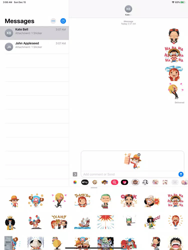 Animated 1 Peice Stickers iPad  স্ক্রিনশট
