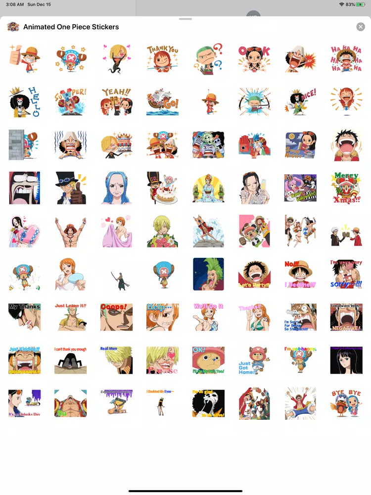 Animated 1 Peice Stickers iPad  স্ক্রিনশট