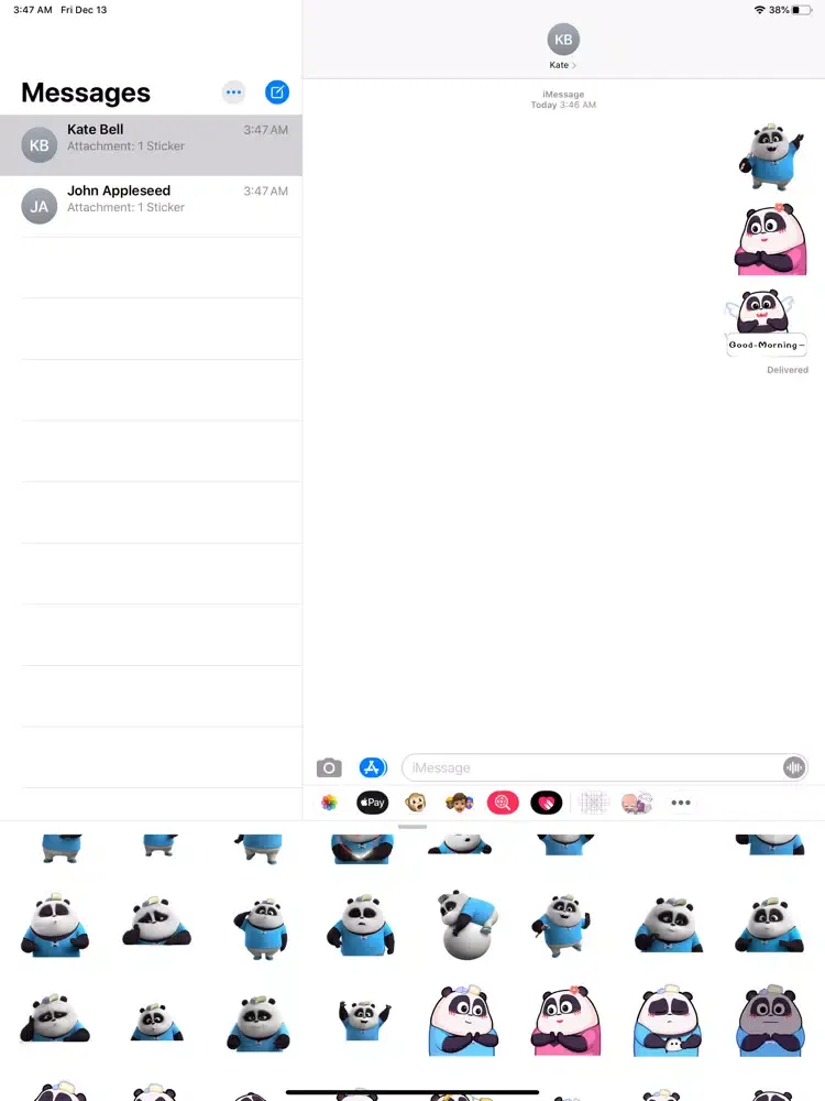 Animated Stickers Panda 3D iPad  Screenshots