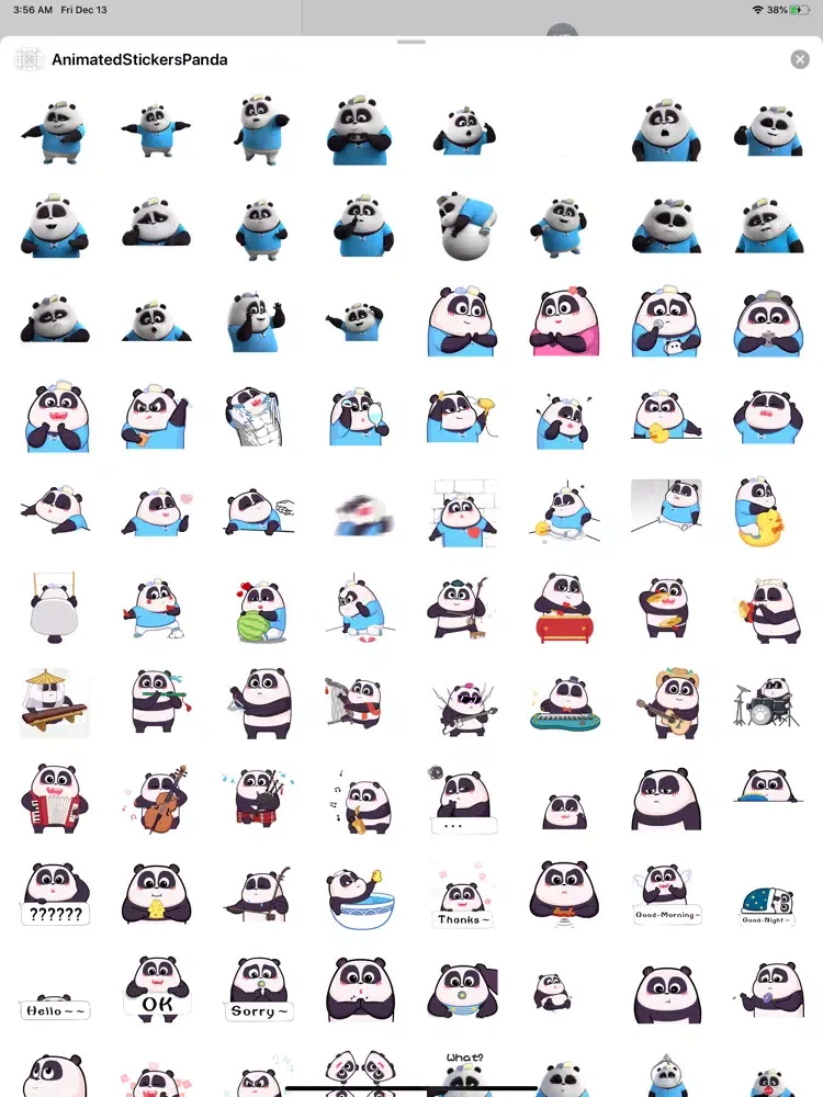 Animated Stickers Panda 3D iPad  Screenshots