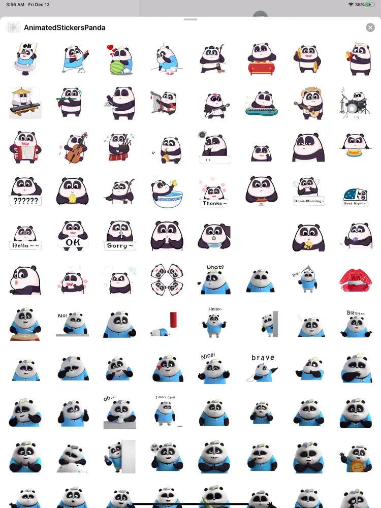 Animated Stickers Panda 3D iPad  Screenshots