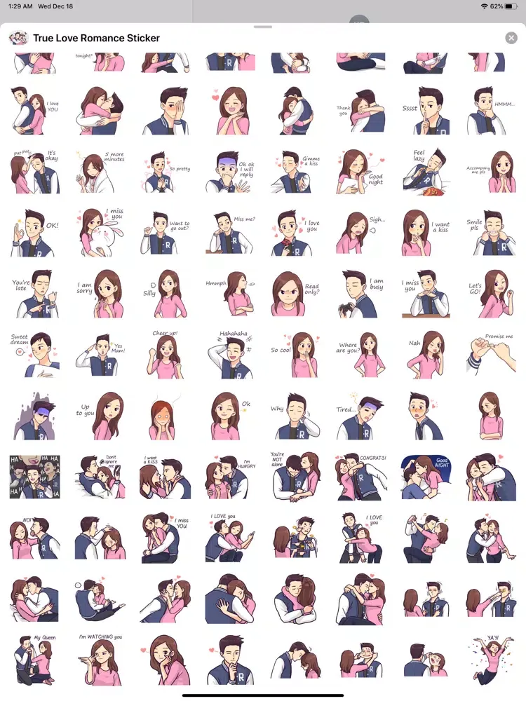 True Love Romance Stickers iPad  スクリーンショット