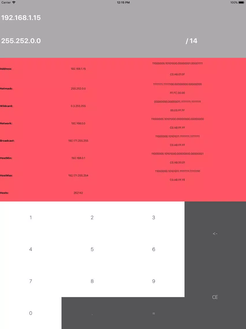 Tangkapan skrin IP Calculator professional iPad 