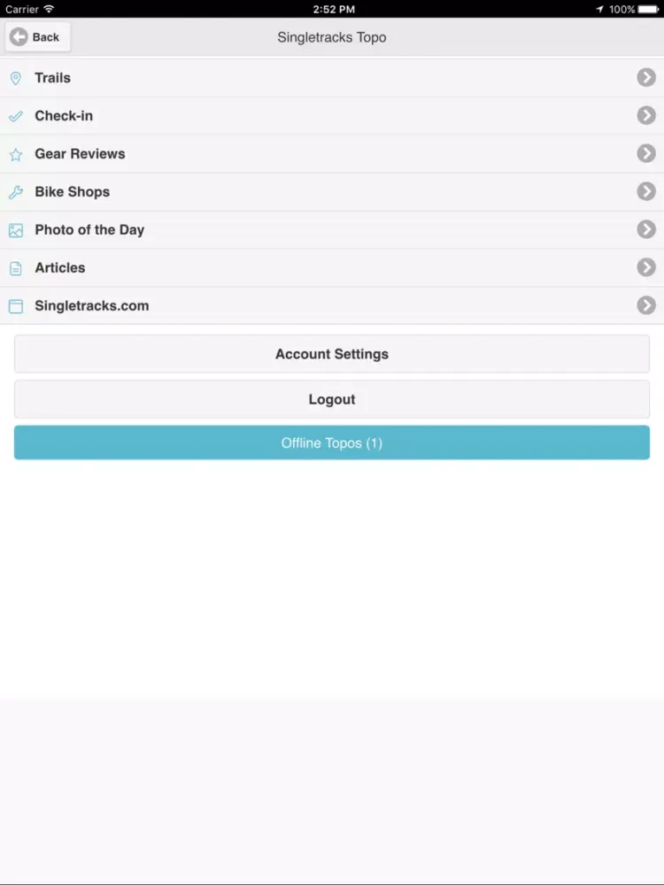 Singletracks Topo iPad  স্ক্রিনশট