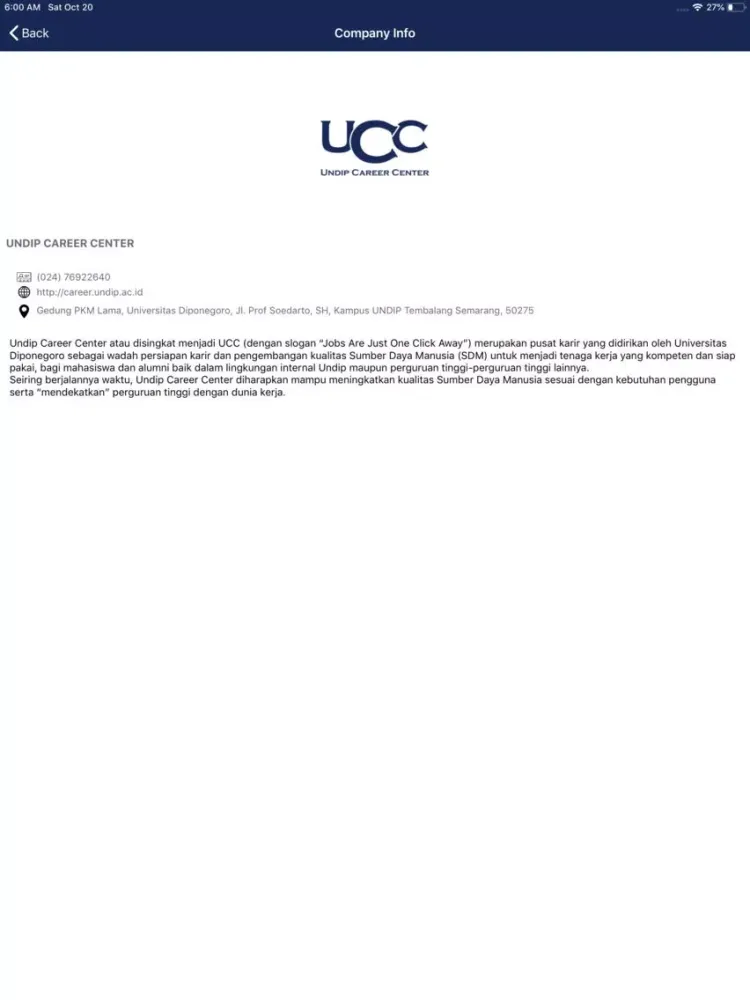 UCC Mobile iPad  Screenshots