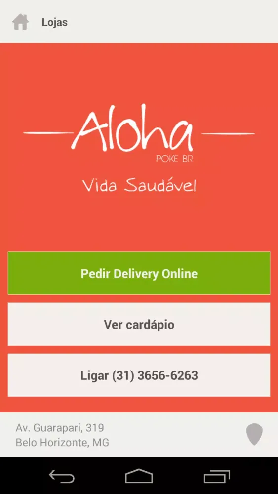 Capturas de tela do Aloha Poke Brasil