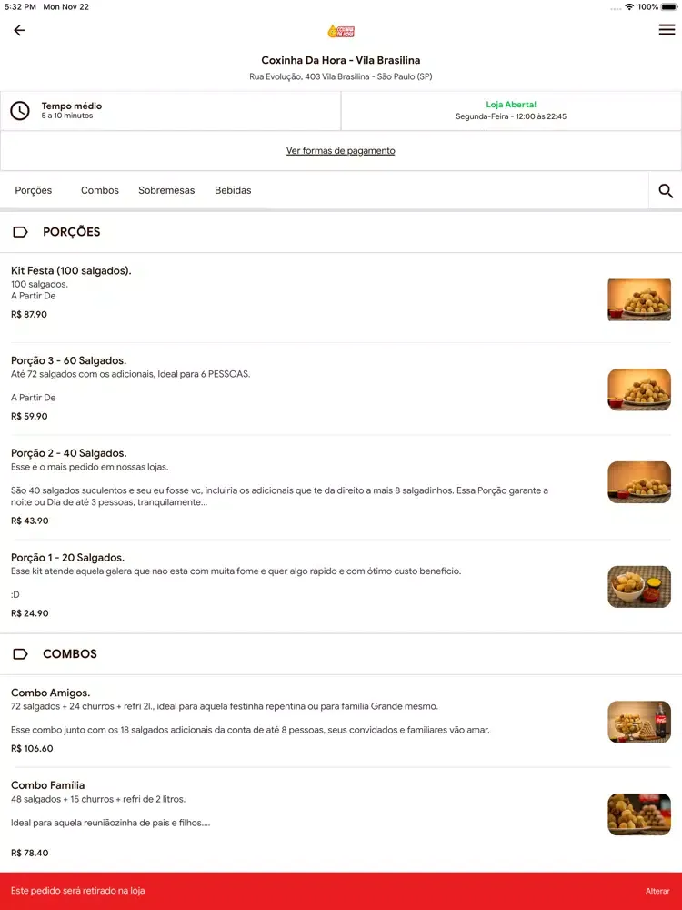 Capturas de pantalla de Coxinha da Hora Delivery iPad 