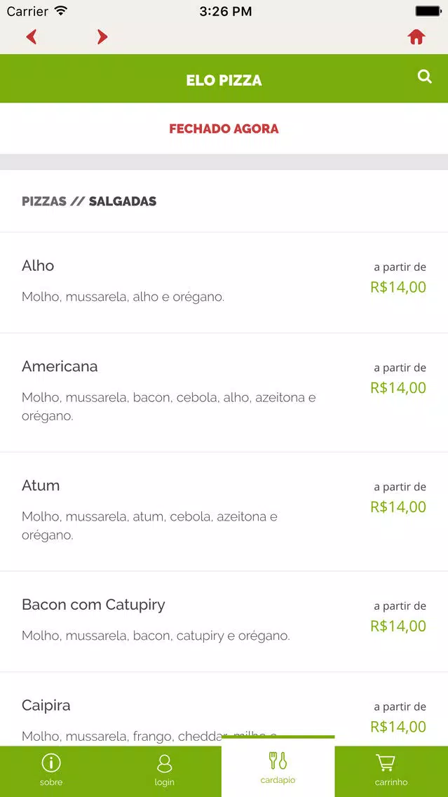 Capturas de pantalla de Elo Pizza