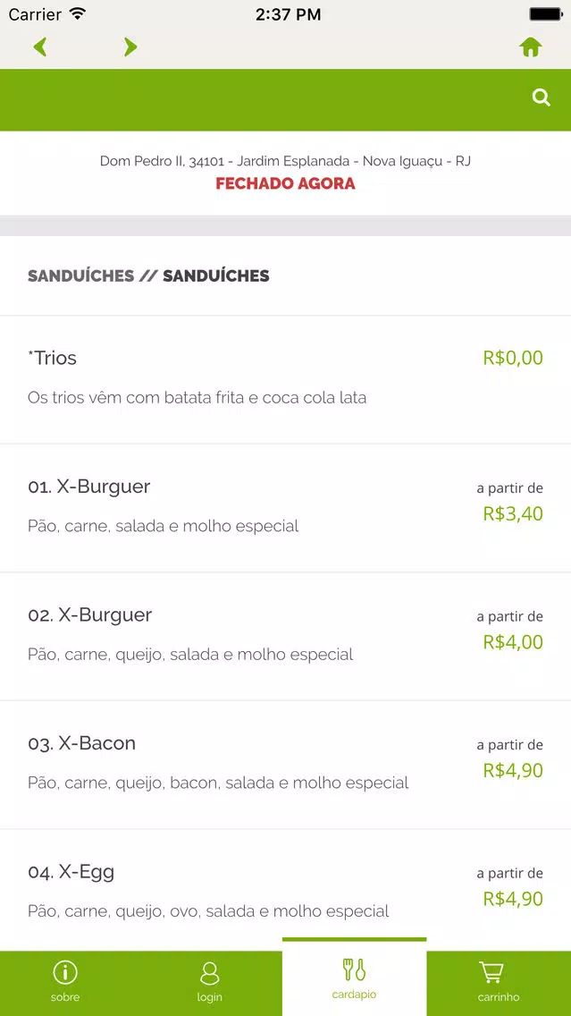 Hora do Lanche Delivery Ekran Görüntüleri