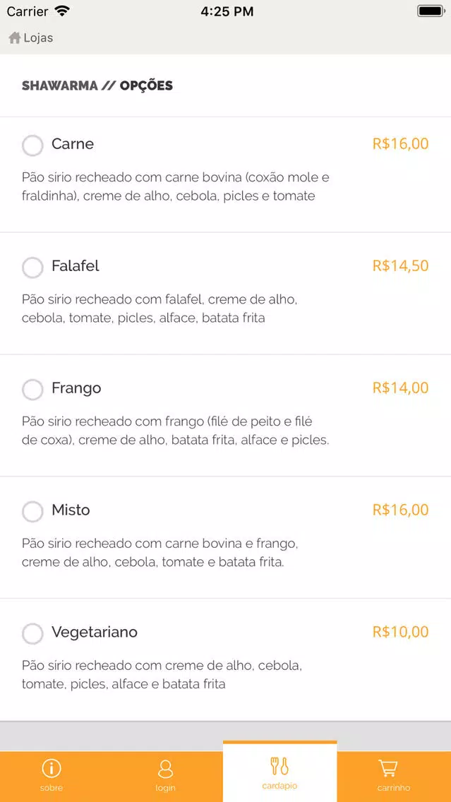 Zrzuty ekranu Missal Shawarma Delivery