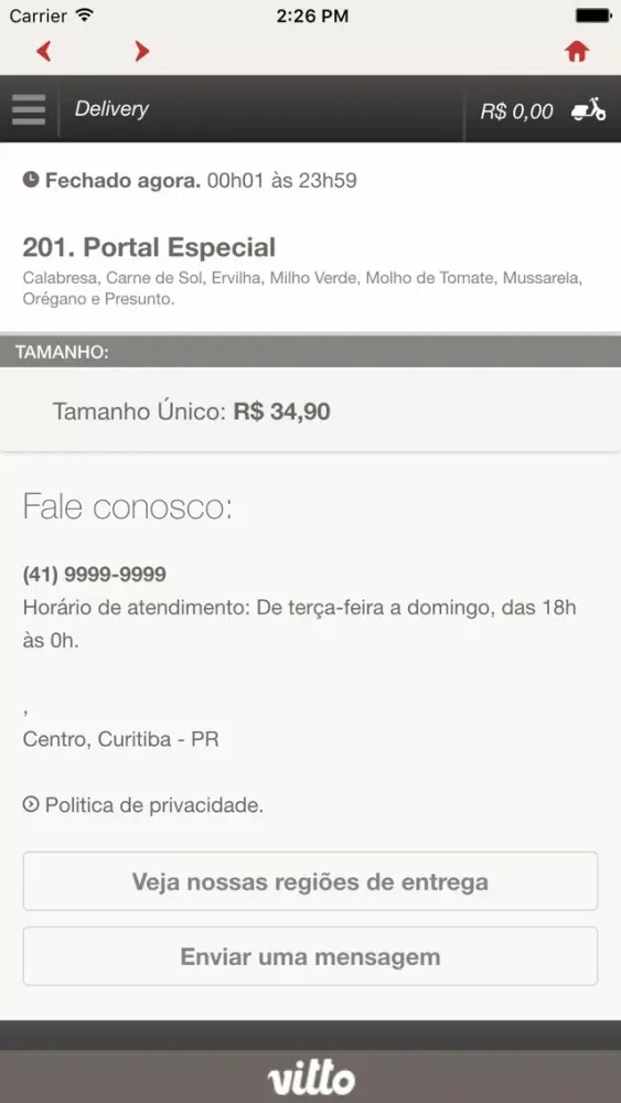 Capturas de tela do Portal da Carne de Sol