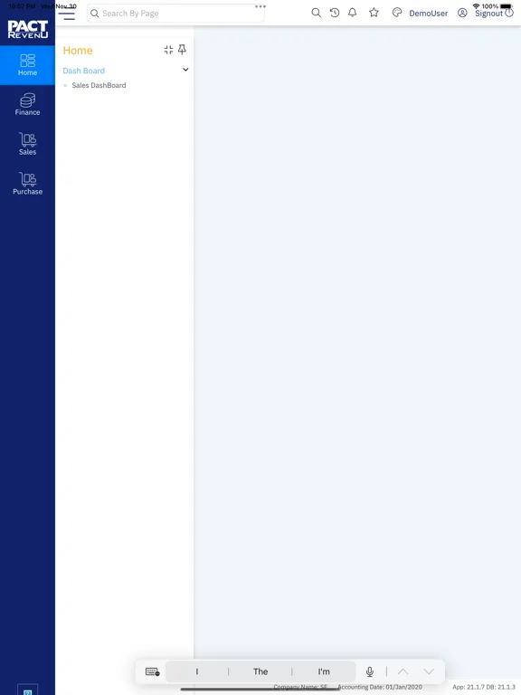 Zrzuty ekranu SITARAM PACT ERP iPad 