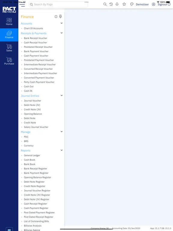 Zrzuty ekranu SITARAM PACT ERP iPad 