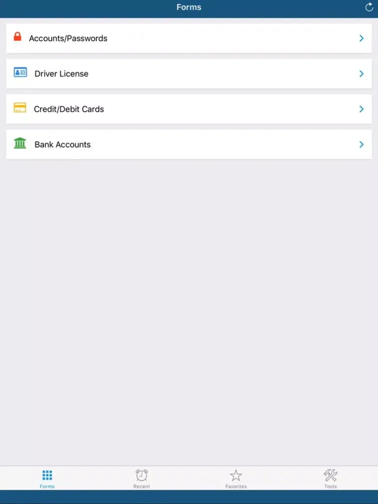 Tangkapan layar CajaFuerte iPad 