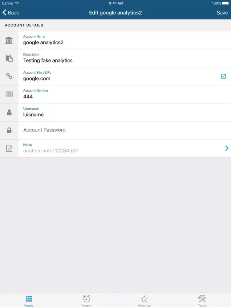 Tangkapan layar CajaFuerte iPad 