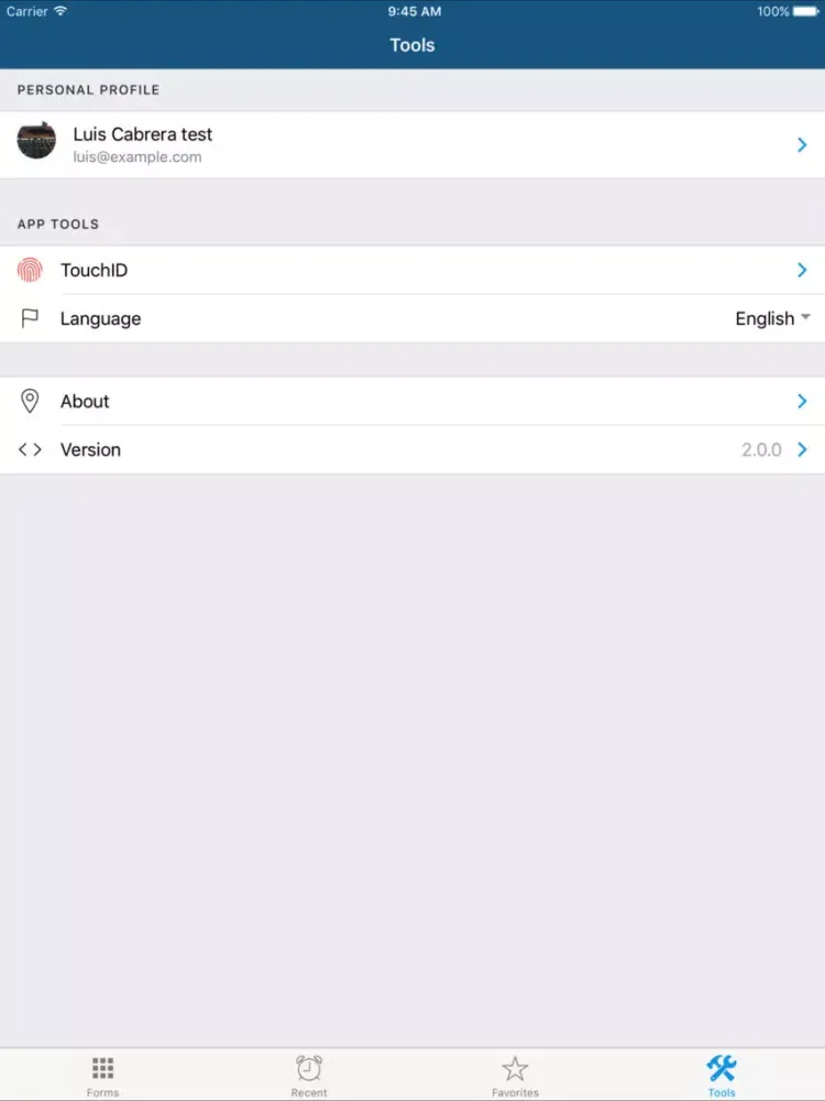 Tangkapan layar CajaFuerte iPad 