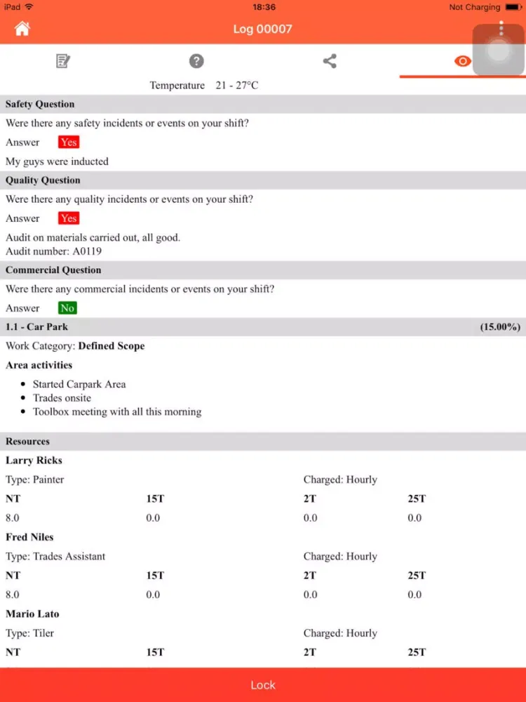 Tracka | ProjectTracka | The Ultimate Site Diary iPad  Screenshots