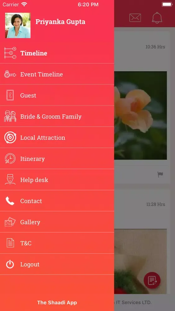 SITSL Wedding App Screenshots