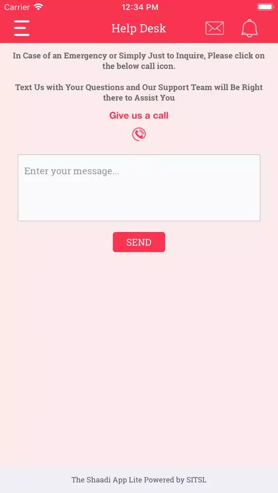 Tangkapan layar SITSL Wedding App lite
