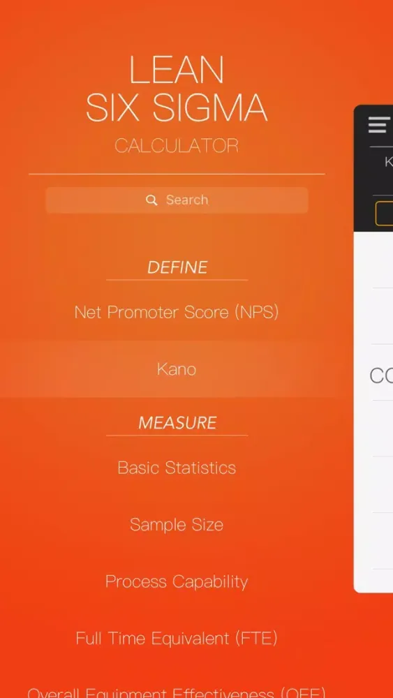 Lean Six Sigma Calculator Screenshots