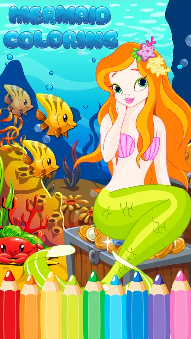 princess mermaid coloring pages free for girl kids 2应用截图
