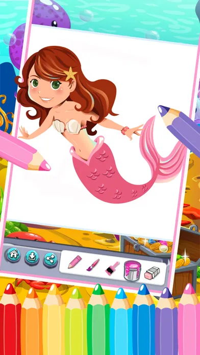 princess mermaid coloring pages free for girl kids 2应用截图